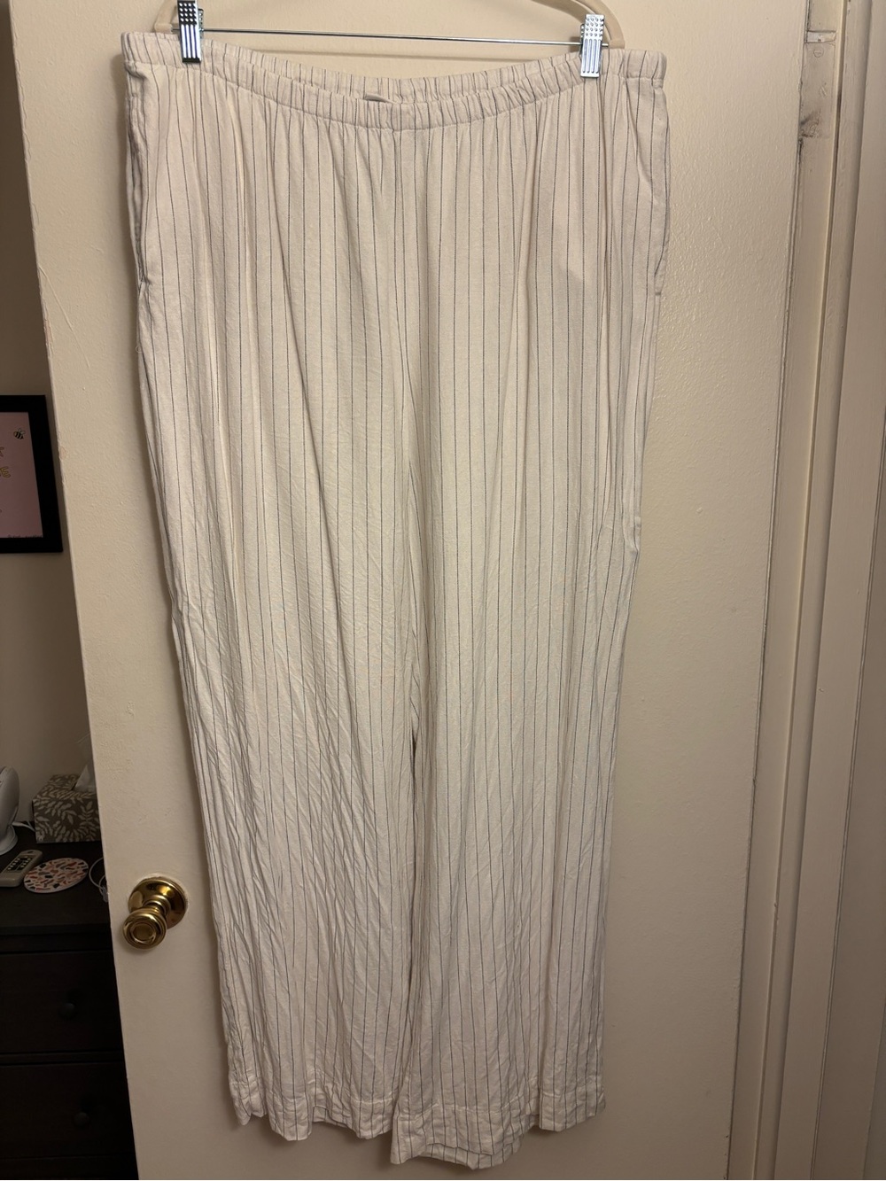 a new day Cream Pinstripe Wide Leg Pants